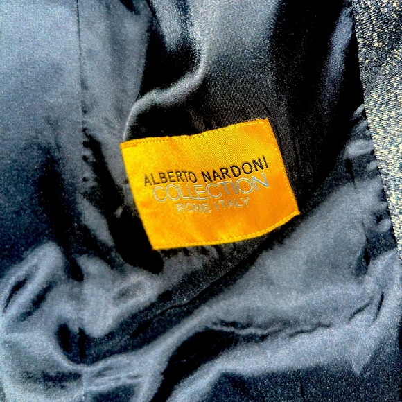 Alberto nardoni collection black silver glittery blazer, size 38r.